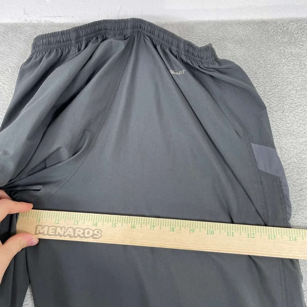 Nike Track Pants Mens Medium Gray Y2K Nike Fit Dry Zip Ankle Windbreaker Joggers